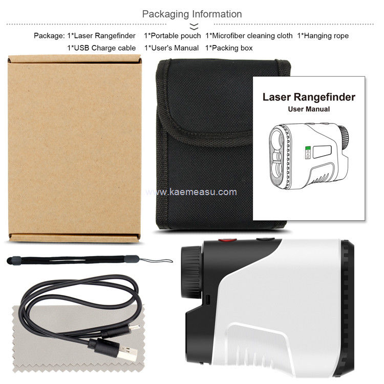 Kaemeasu Laser Rangefinder Golfing Hunting Shooting Handheld Rangefinder USB Charge Distance Meter D450