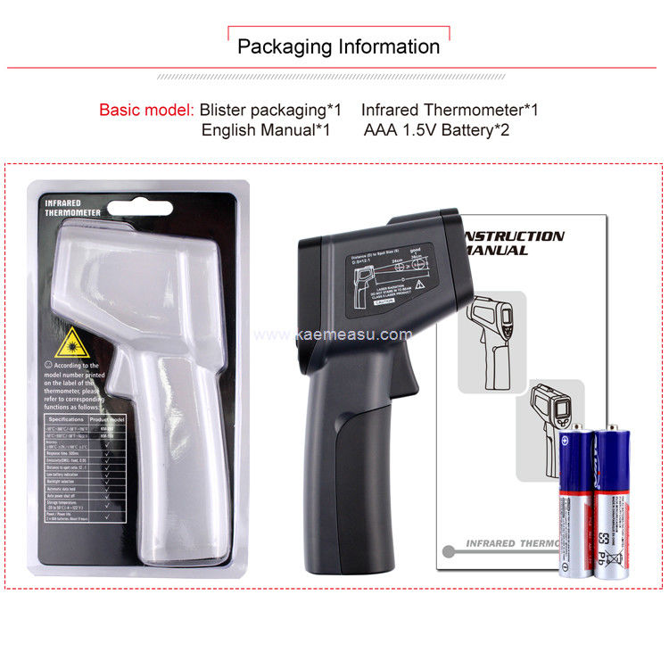 Kaemeasu 550°C Cực lượng cao chính xác Thermo Temp Gun hồng ngoại cho dầu / băng / melting pot / BBQ