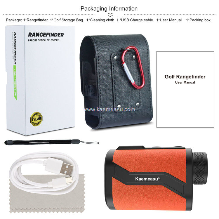 Kaemeasu Golf Rangefinder 6.5X Aluminum Leather Shell Laser Rangefinder với Flagpole Lock Magnet Function MAL600
