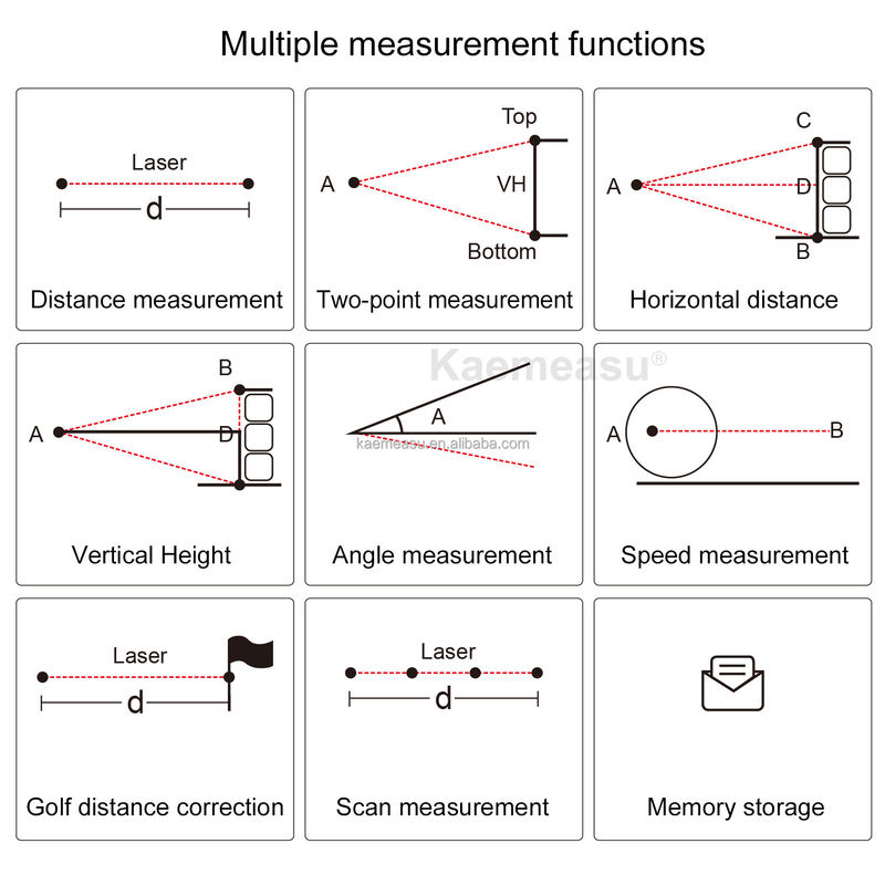 Kaemeasu Multifunction Laser Distance Meter Telescope Golf Laser Rangefinder Săn bắn Điện tử