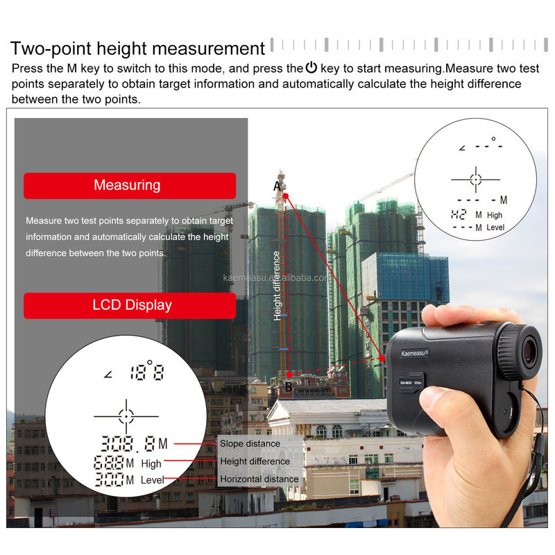 Kính viễn vọng Laser Rangefinder Đèn USB cầm tay Sạc Laser Distancemeter Monocular Golf Săn bắn Rangefinder 600M/656Yd