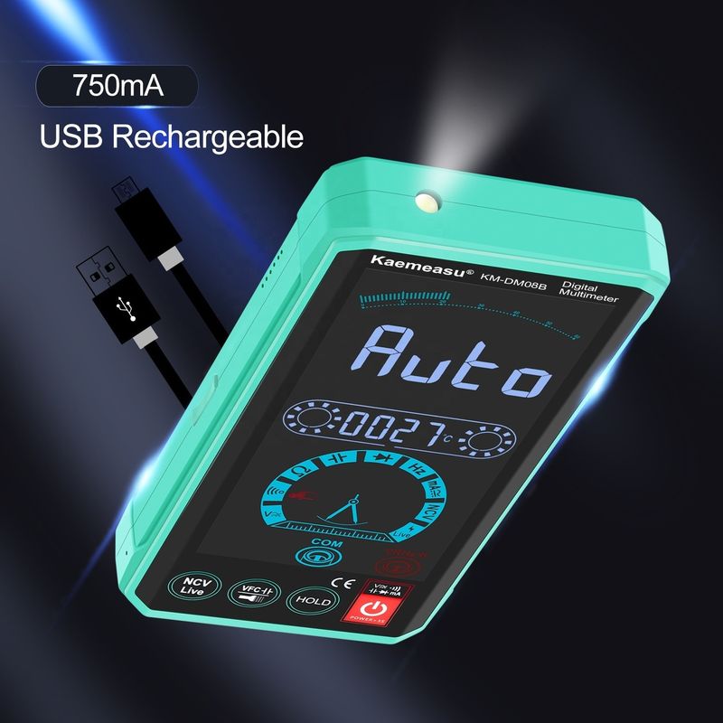 Thông minh giọng nói tự động đa số màn hình màu LCD NCV ture rms thông minh đa số 1000v đa số kỹ thuật số
