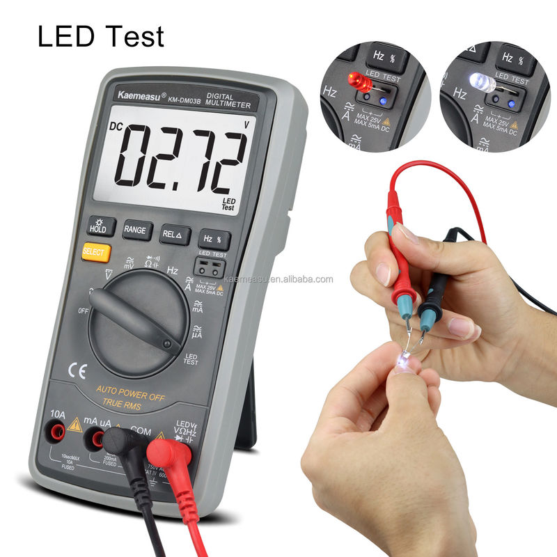 03B Máy đo đa số kỹ thuật số chuyên nghiệp DC AC Voltage Current Resistance True RMS LED Diode Test Auto Range Universal Meter