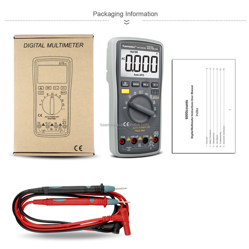 03B Máy đo đa số kỹ thuật số chuyên nghiệp DC AC Voltage Current Resistance True RMS LED Diode Test Auto Range Universal Meter
