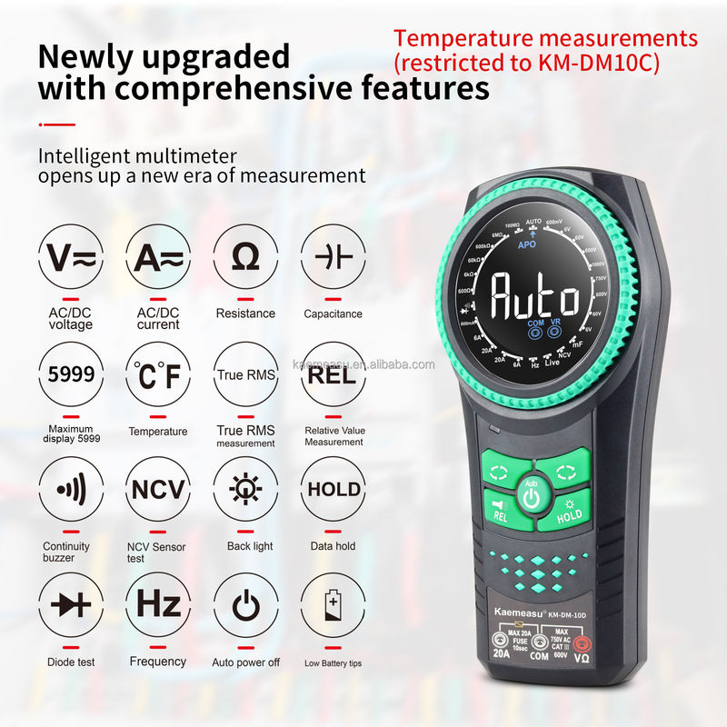 Multimetro thử nghiệm liên tục Bộ đếm điện áp Smart Rotary Knob Multimeters Digital Multimeters