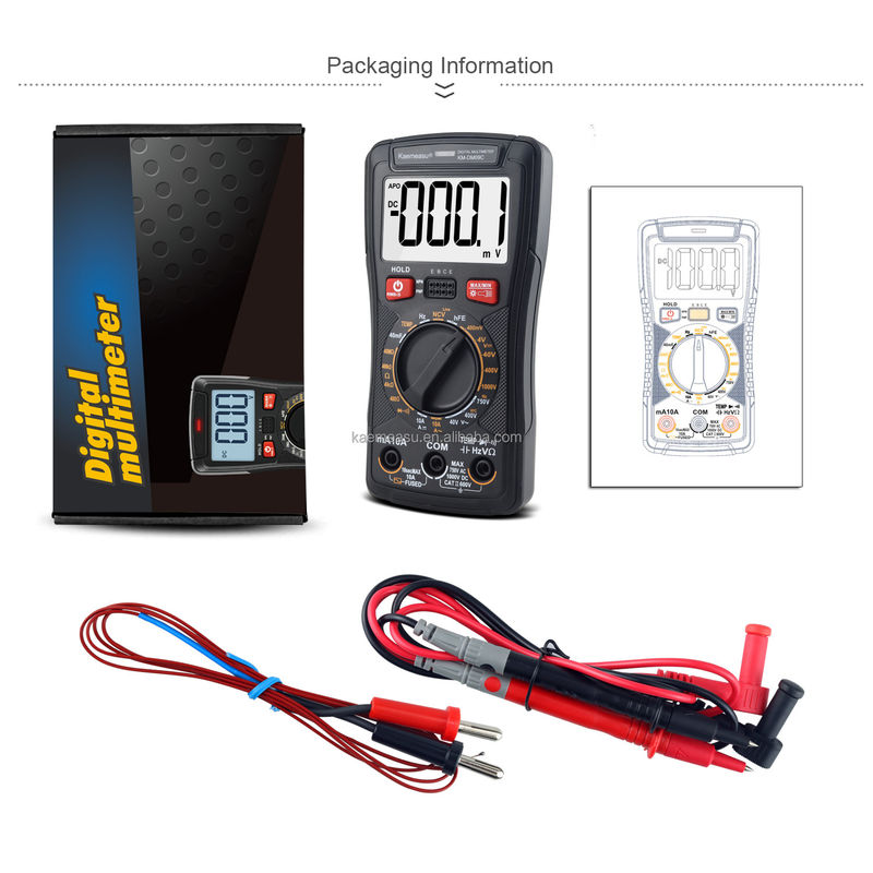 Điện áp hiện tại Multimeter tùy chỉnh chuyên nghiệp NCV đo không tiếp xúc Smart Multimeter màn hình LCD Digital Multimeter