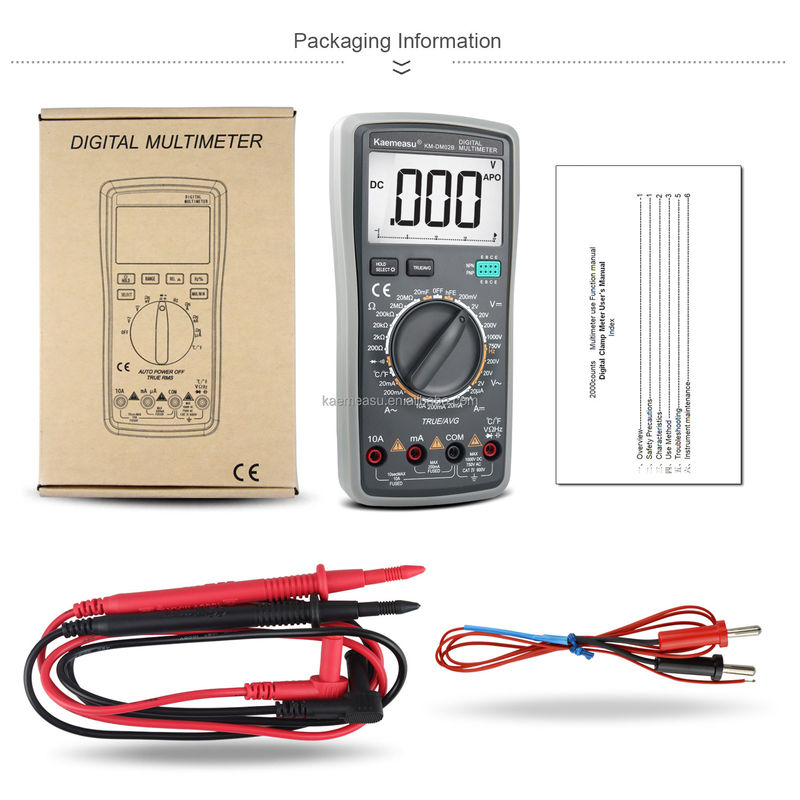Thợ điện Multi-Tester 6000 Số lượng Analogic Multimeter T-RMS Diode Test Continuity Buzzer Digital Multimeters