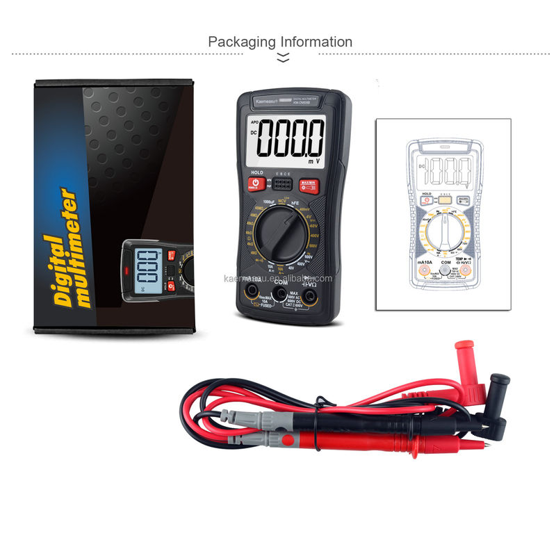 Máy đo đa chức năng kỹ thuật số Mini Multimeter để đo kháng cự và liên tục 200mV-1000V 40-40mF