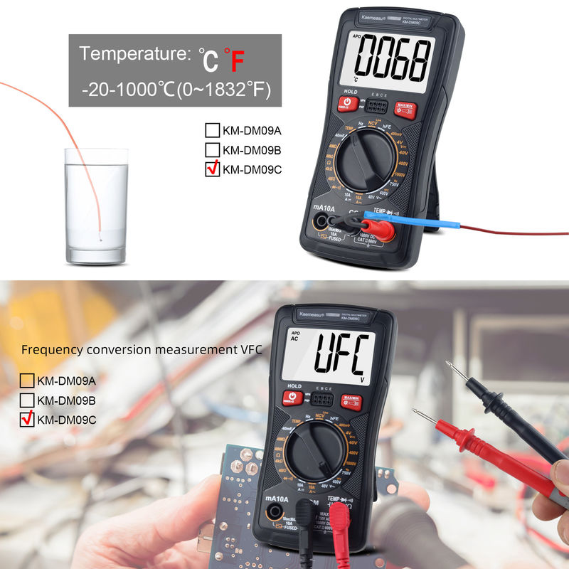 Máy đo đa chức năng kỹ thuật số Mini Multimeter để đo kháng cự và liên tục 200mV-1000V 40-40mF