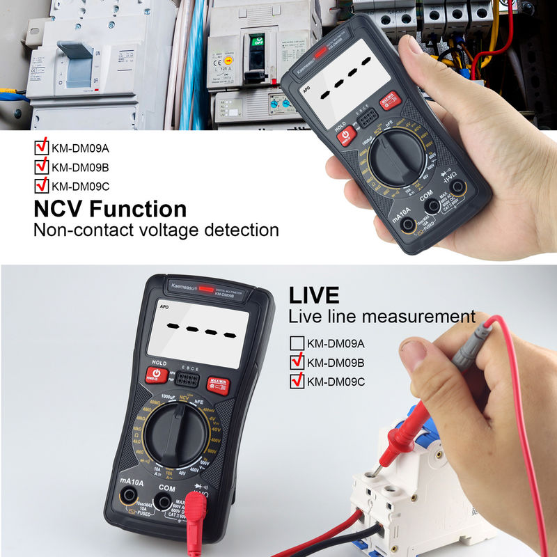 Máy đo đa chức năng kỹ thuật số Mini Multimeter để đo kháng cự và liên tục 200mV-1000V 40-40mF