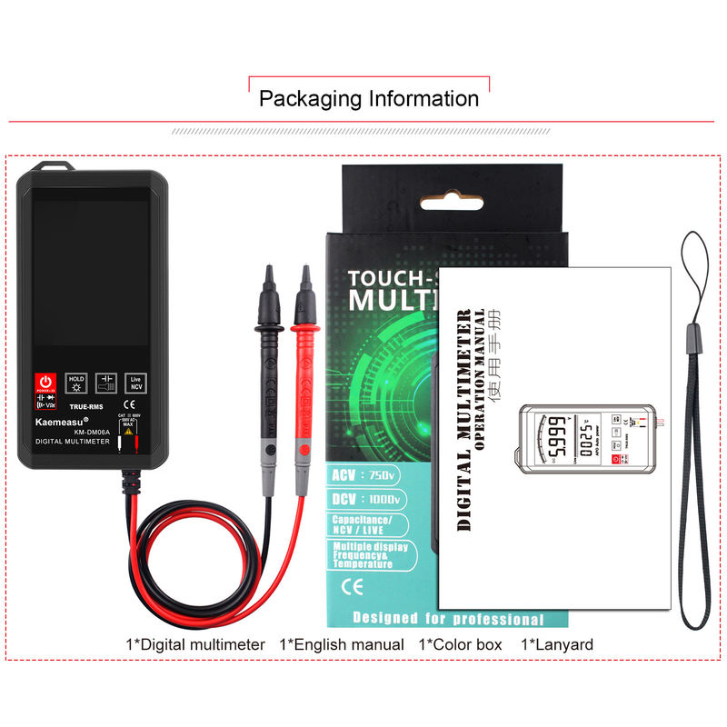 Color Display Touch Screen Multimeter 6000 Count Multimeter kỹ thuật số chuyên nghiệp Smart Multimeter