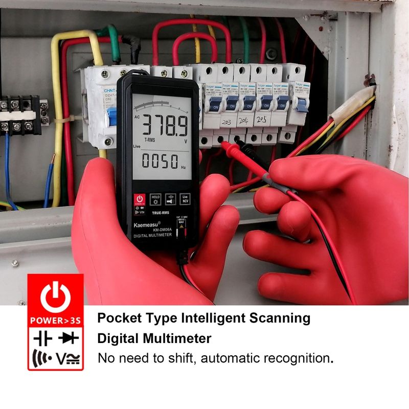 Màn hình lớn Auto Ranging Touch Digital Multimeter True RMS Digital Multimeter AC DC Voltage Mini Pocket Multimeter