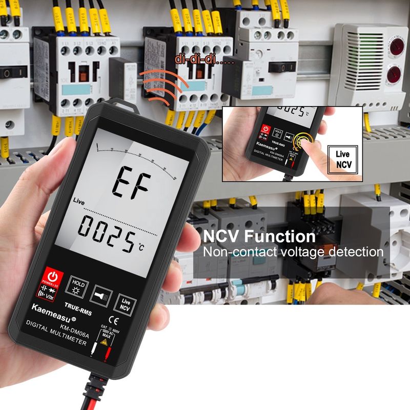 Màn hình lớn Auto Ranging Touch Digital Multimeter True RMS Digital Multimeter AC DC Voltage Mini Pocket Multimeter