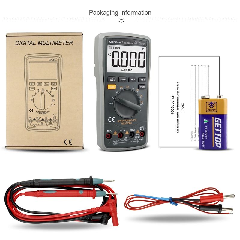 03A Máy đa số kỹ thuật số thông minh cao độ chính xác công nghiệp NCV 1000V AC DC Multimetro Smart Digital Multimeter
