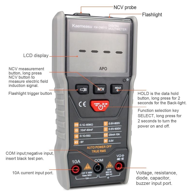 Sản phẩm bán nóng Phòng cháy Multitester Máy thử điện áp và điện trở Auto Ranging Professional Industrial Digital Multimeters