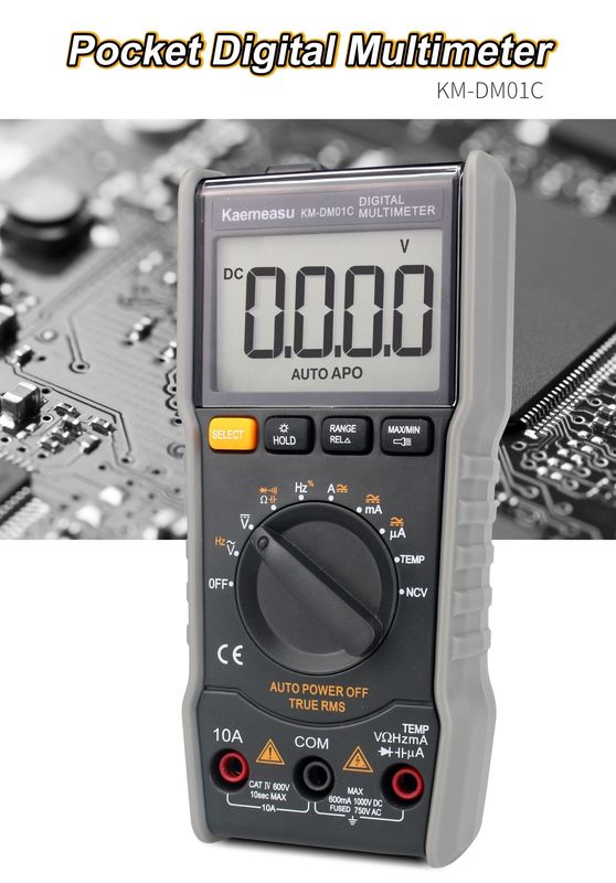 Máy đo điện chống cháy True-rms Ncv Ohm Hz Tester Smart Digital Multimeter với máy thăm dò nhiệt độ