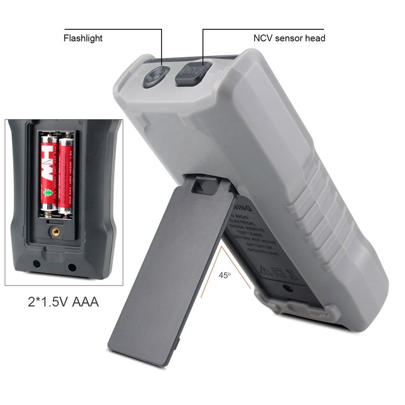 Máy đo điện chống cháy True-rms Ncv Ohm Hz Tester Smart Digital Multimeter với máy thăm dò nhiệt độ