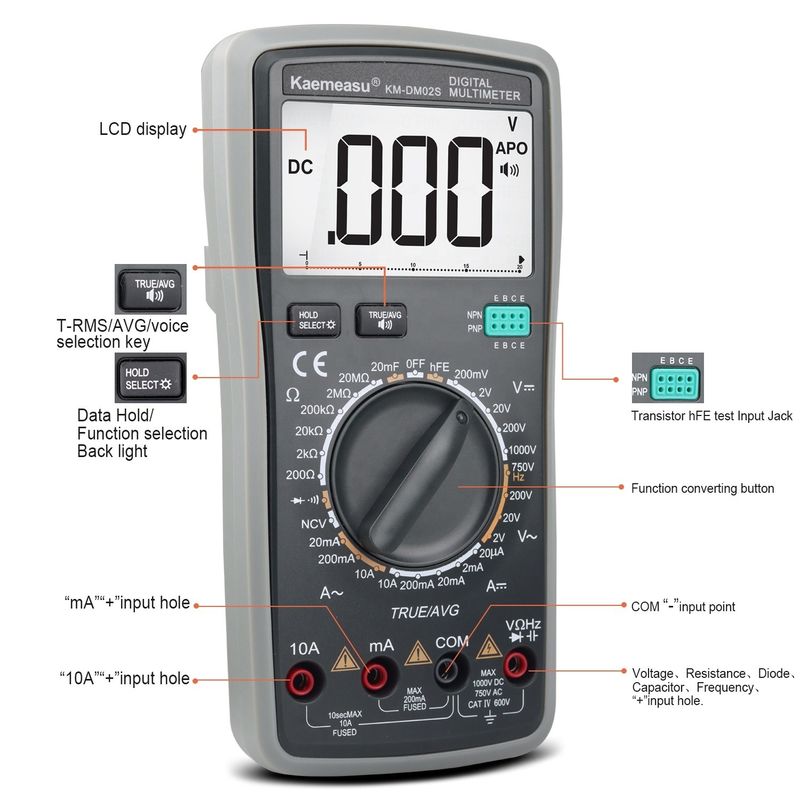 Intelligent Voice Multitester Auto Range Multifunction Phòng thí nghiệm thiết bị kháng cự Thử nghiệm số đa số