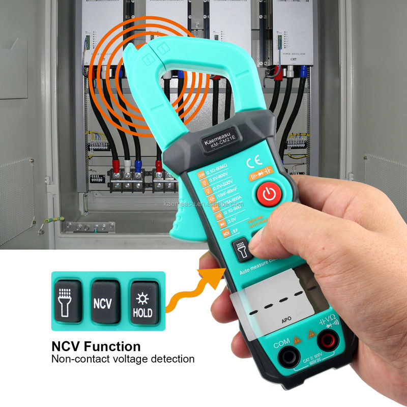 600A Hiện tại đo Trms Auto-range Voltage Ammeter Hz Ohm Ncv Tester Multimeter Ampere Meter Clamp Meter 21E