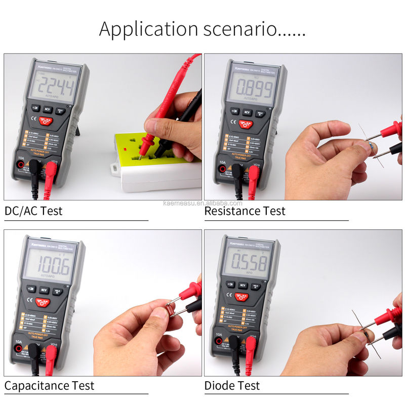 Máy đo kẹp máy đo điện áp AC chống nước đa chức năng với chức năng NCV và T-RMS