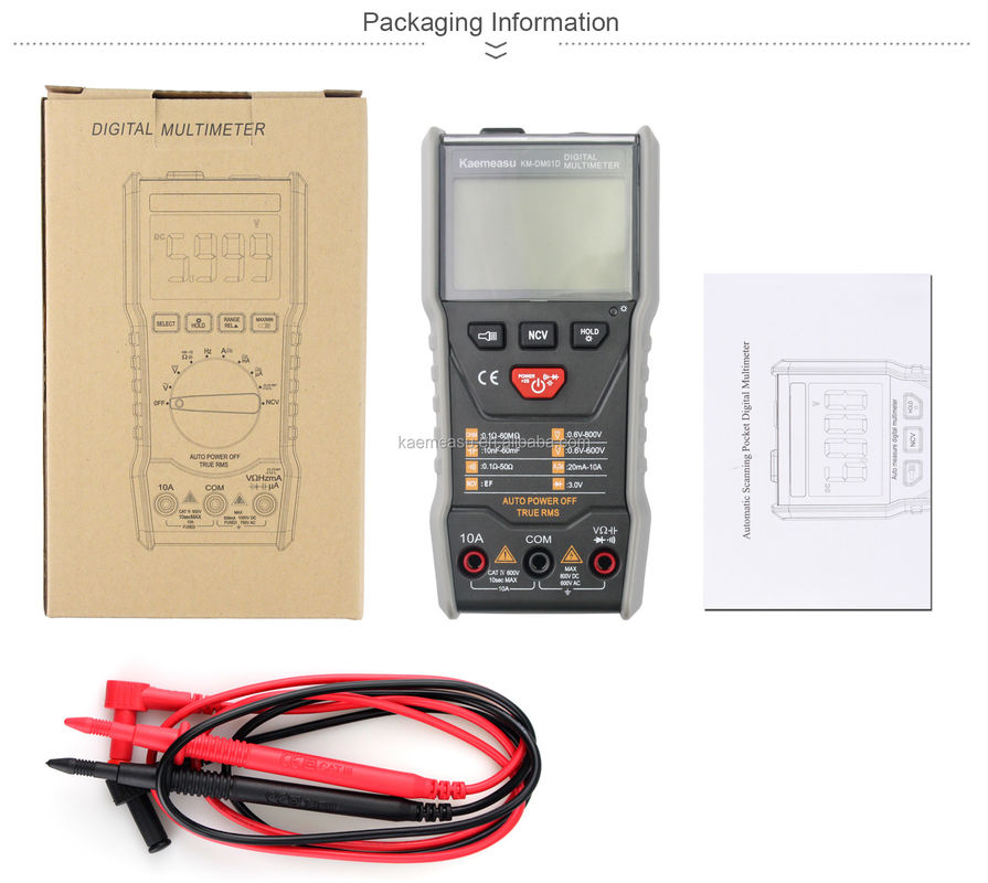 Máy đo kẹp máy đo điện áp AC chống nước đa chức năng với chức năng NCV và T-RMS