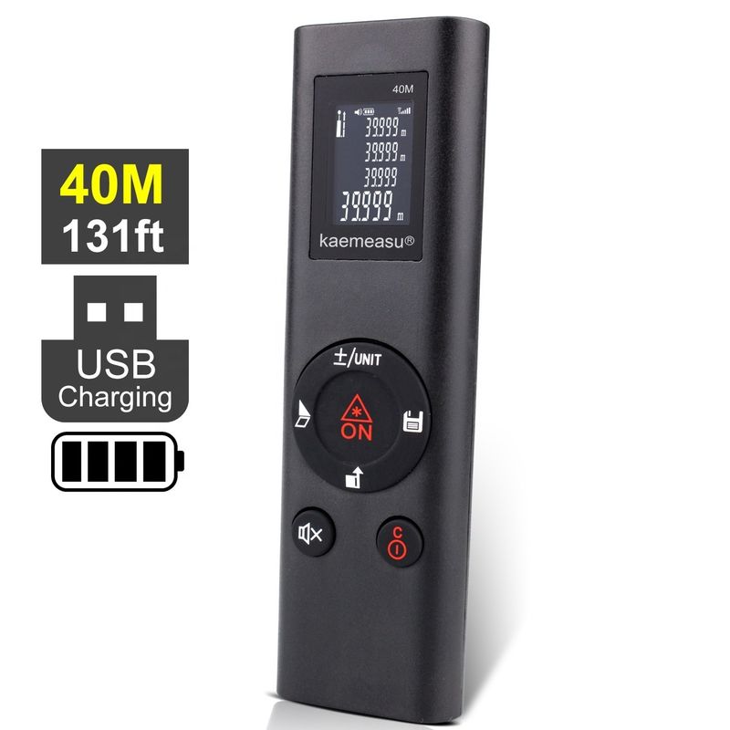 Máy đo khoảng cách laser sạc USB 40m Mini cầm tay Máy đo khoảng cách laser cực đỏ chính xác cao