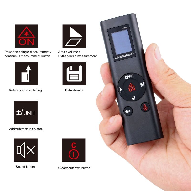 Máy đo khoảng cách laser sạc USB 40m Mini cầm tay Máy đo khoảng cách laser cực đỏ chính xác cao