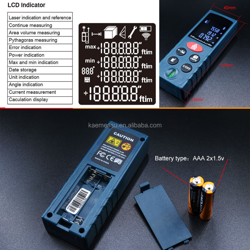Máy đo khoảng cách bằng laser 40M 60M 80M 100M Máy đo khoảng cách bằng laser cầm tay Máy đo khoảng cách bằng laser Máy đo băng điện tử Giá