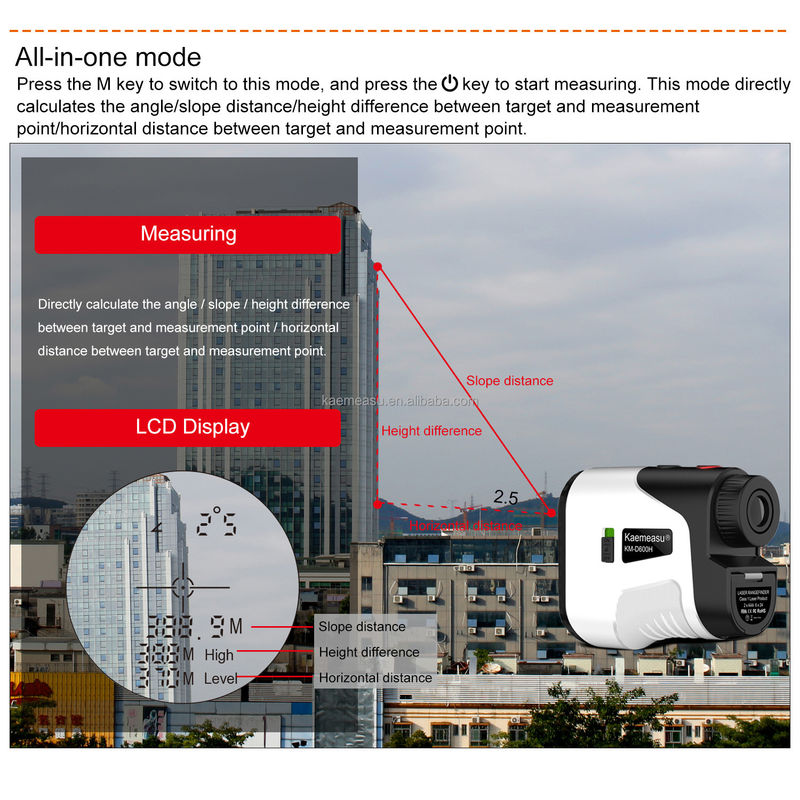 D800m Công cụ đo laser đa chức năng với máy đo khoảng cách Máy đo tầm xa Kính xa đo băng số