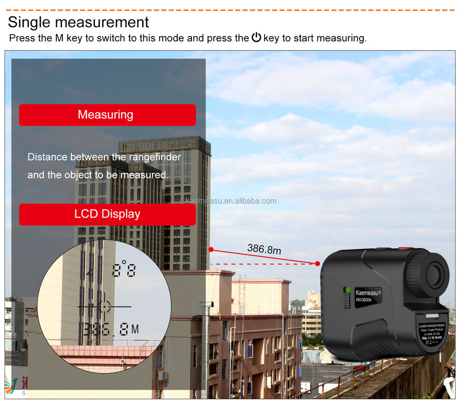 D1000m Digital Laser Tape Measure Săn bắn Máy đo tầm xa Thiết bị đo điện tử Xây dựng ngoài trời và thể thao