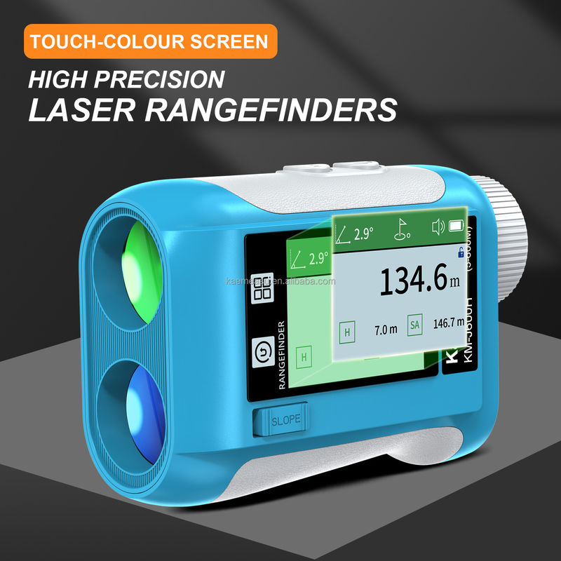 J Màn hình LCD nâng cấp Golf Sport Laser Range Finder 1500m Công cụ quang học Chạy săn Diastimeter Lớn 6.5X Xanh